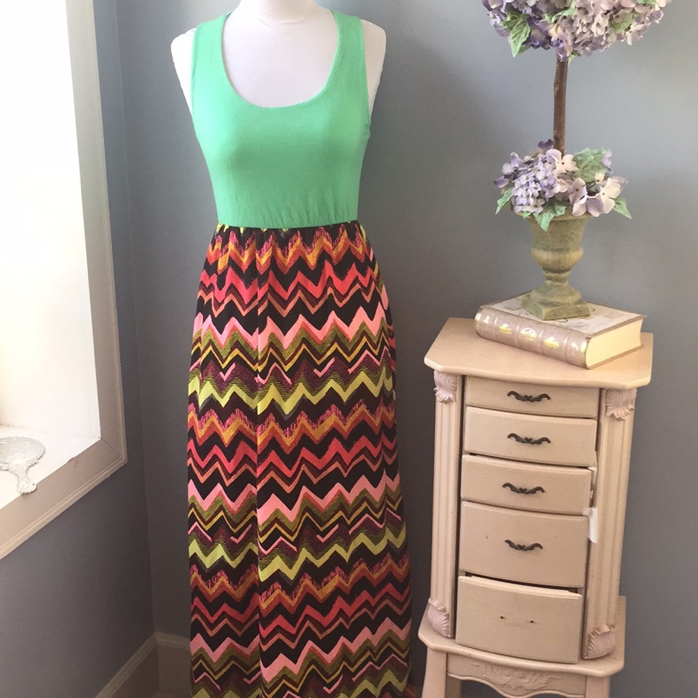 Pink and Lime, Chevron Maxi 👗